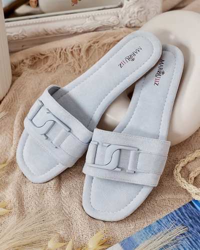 Royalfashion Синие женские шлепанцы с пряжкой Rydr