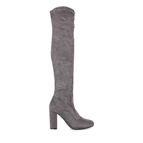 Gray boots with a zipper on the front Layla - Footwear
