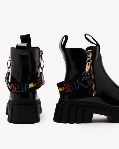 Royalfashion Melni sieviešu eko ādas zābaki Ceriop