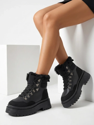 Женские снежные ботинки Royalfashion на шнуровке Qiroz