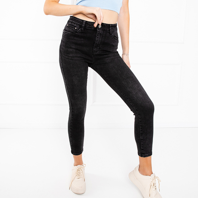Black women's high waisted skinny jeans - Clothing