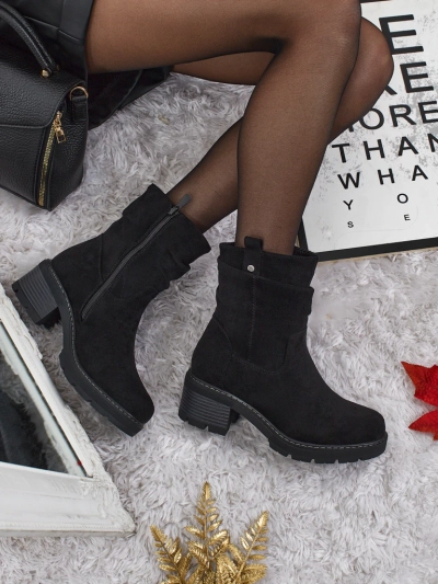 Women's high eco suede ankle boots Carmine