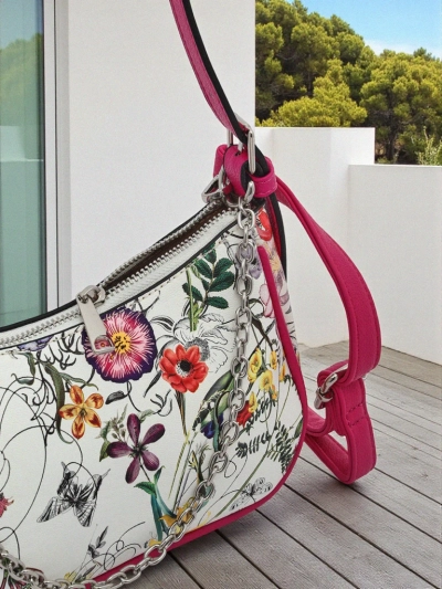 Royalfashion Small women’s handbag made of eco leather with floral pattern Lily Bloom