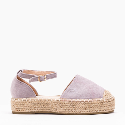 Light gray women's espadrilles on the Maritel platform - Footwear
