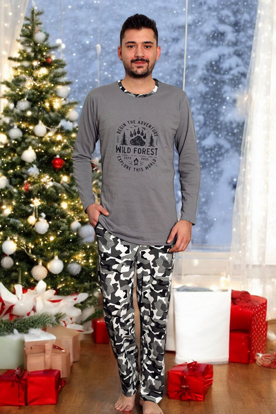 Tumši zila vīriešu pidžama ar rūtām biksēm - Apģērbs