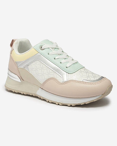 Женская бежево-розовая спортивная обувь на шнуровке Mnerio- Footwear