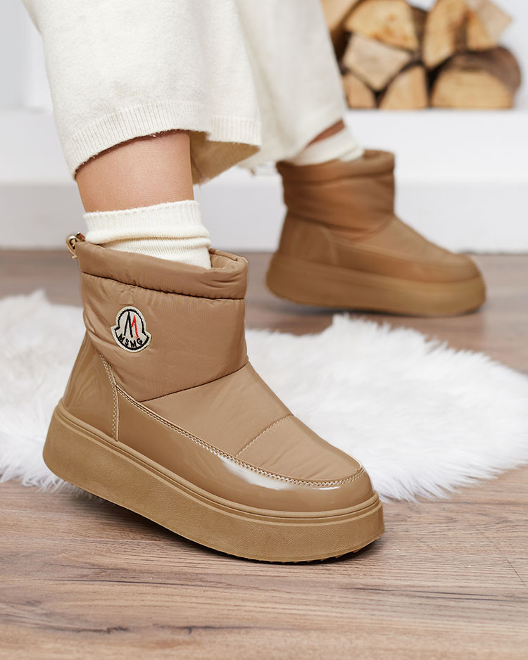 Royalfashion Sieviešu slips-on sniega zābaki brūnā krāsā Ademra