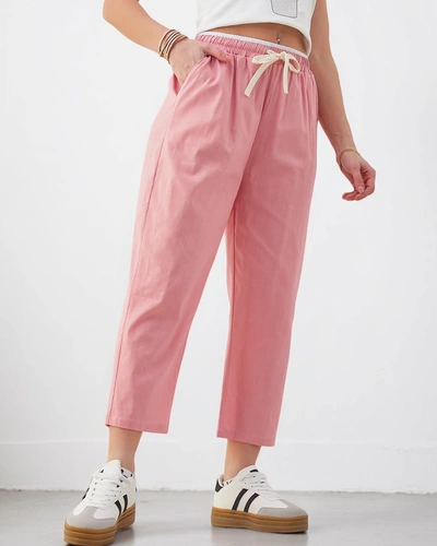 Royalfashion Women's Cotton Wide Pants with Ties