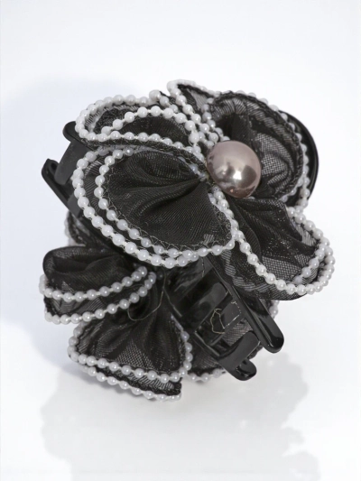 Royalfashion Hair Clip with Pearls and Tulle Flower