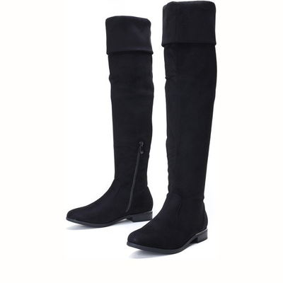 Czarne kozaki z wywijaną cholewką Jasmine - Obuwie