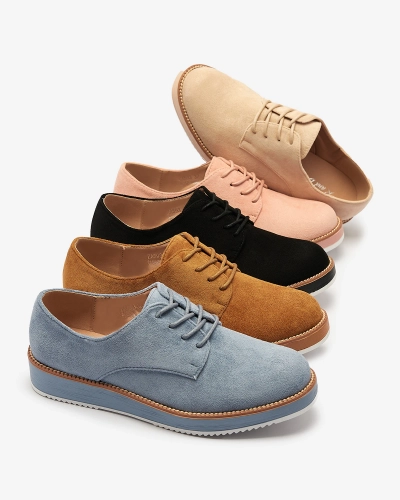 Women's lace-up half shoes a'la oxfords in camel color Oksila - Footwear