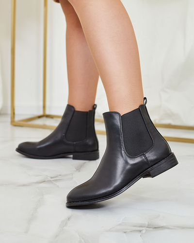 Royalfashion Черные женские сапоги а'ля штиблеты с украшениями Ederte