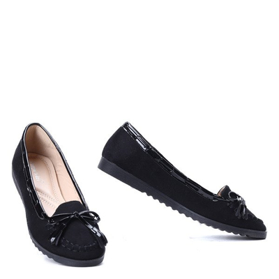Black loafers with Ariadna bow - Footwear
