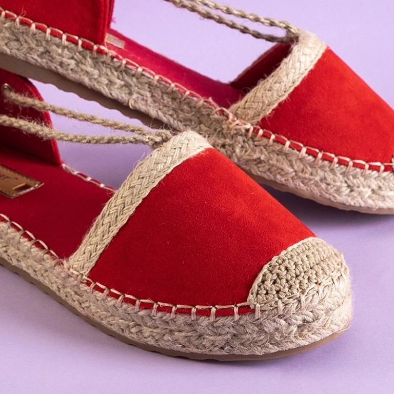 OUTLET Red Afinita women's tied espadrilles - Shoes