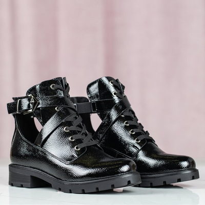 Black varnished ankle boots Ivone - Shoes 1