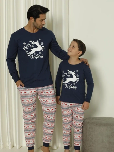 Royalfashion Christmas men's cotton pajama 2-piece Merry Christmas