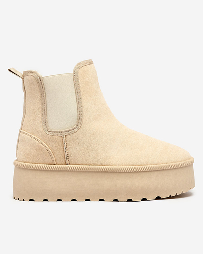 Royalfashion Beige women's platform snow boots Stiellsia