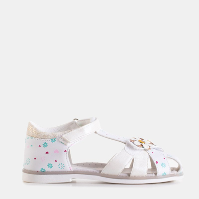 OUTLET White girls' sandals with Laluna decorations - Footwear