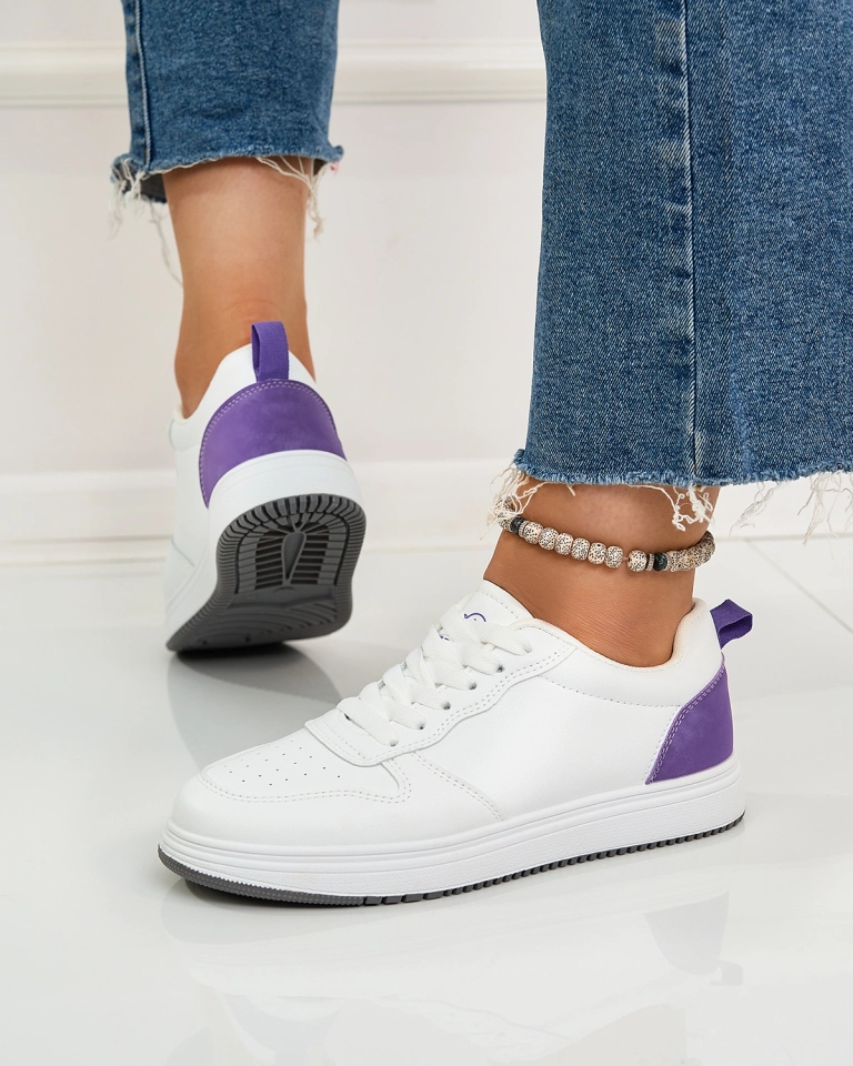 Royalfashion White and purple Colorburst Classics Sporta apavi