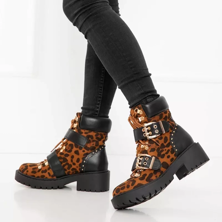 OUTLET Women's leopard print bags with buckles Masmin - Shoes