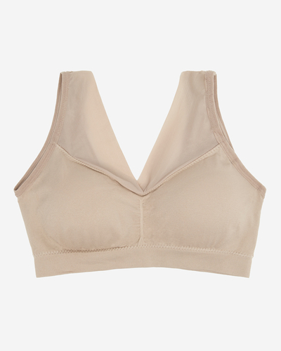 Beige Women's Sports Bra with Wide Straps - Underwear