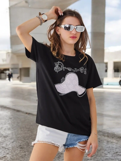 Royalfashion Женская хлопковая блуза с принтом