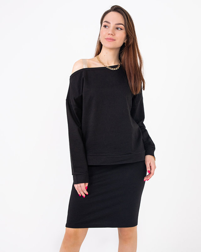 Black women's blouse and skirt set - Clothing