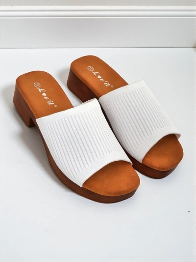 Royalfashion Lavri klapki na niskem obcasie Ribbed Grace