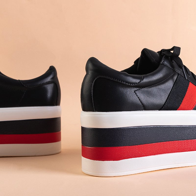 Black women's sports shoes on a thick Jemita platform - Footwear