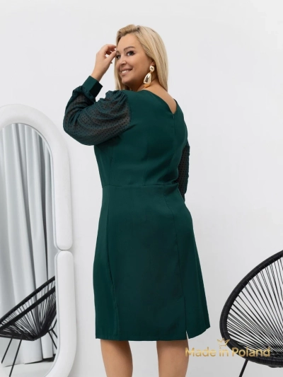 Elegancka damska mini sukienka z siatkowanymi rnkami Evilla
