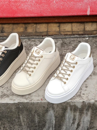 Royalfashion Women's sporty sneakers with decorative laces Eone