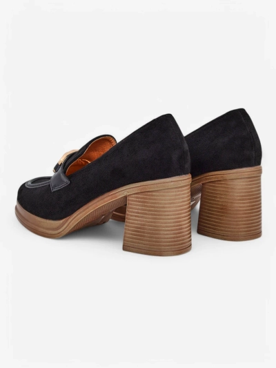 Royalfashion Women's moccasins on a block heel Qeroy