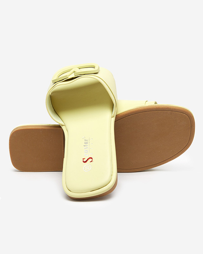 Green women's eco leather Cartec slippers - Footwear