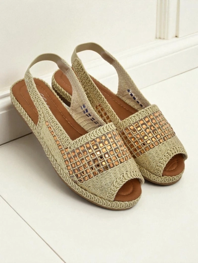 Sieviešu espadrillas sandales ar rhinestones Belle Sparkle
