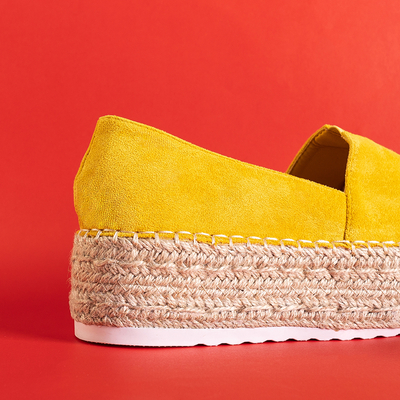 Women's yellow espadrilles on the Erolova platform - Shoes