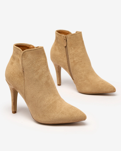 Royalfashion Gaiši brūni sieviešu stiletto zābaki Amalenika