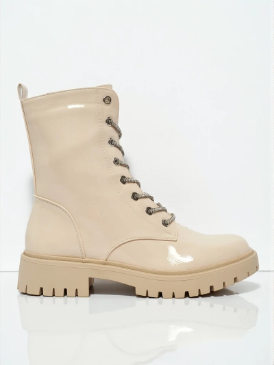 Fjorra Women's Patent Lace-up Ankle Boots