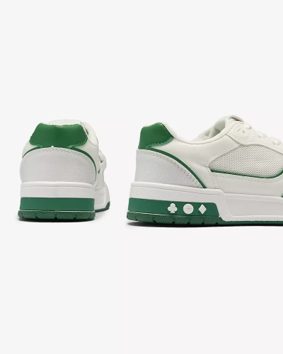 Women's sports sneakers in white and green color Xirrat- Footwear