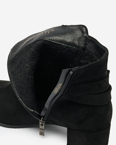 Royalfashion Black women's low stiletto boots Referra