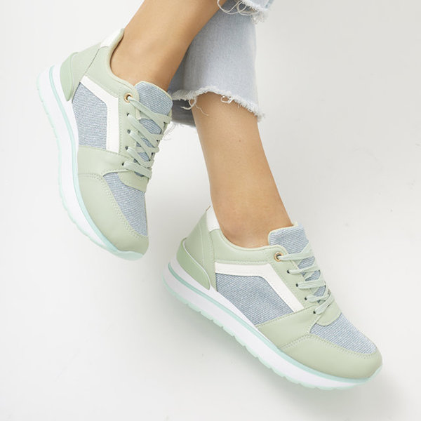 Zaļas sieviešu sporta kedas ar mirdzumu Berilan - Apavi