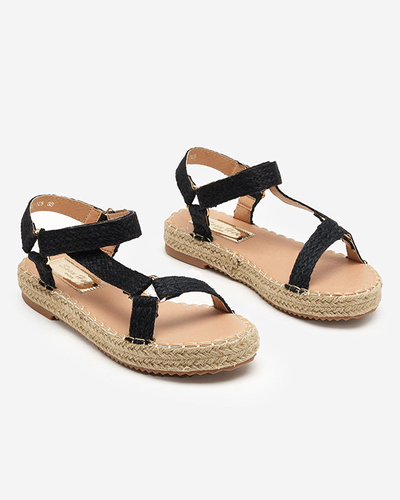 Umilla black women's flat sandals - Footwear