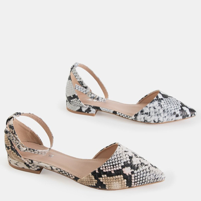 Beige women's ballerinas a'la snake skin Losetsa - Footwear