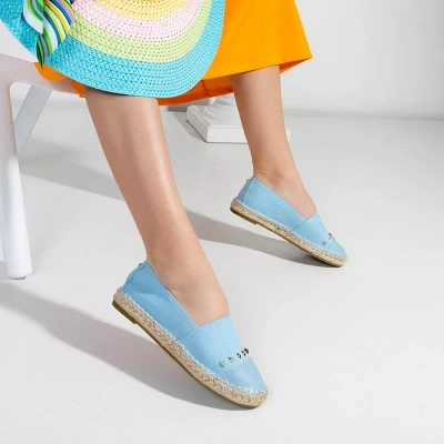 Blue women's espadrilles with Fraus stars - Footwear
