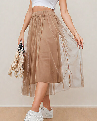 Royalfashion Sieviešu divslāņu midi svārki