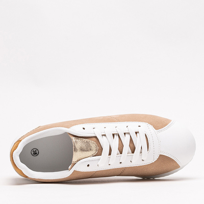Beige women's flat sole sports shoes Soruti - Footwear