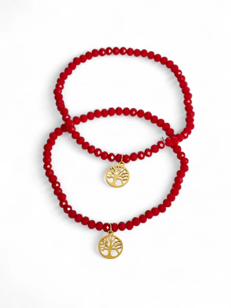 Royalfashion Two Women's Bracelets with a Tree Pendant