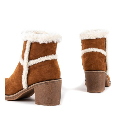 Winter boots with higher heels in Camel Fairi color - Footwear