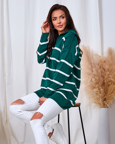 Royalfashion Women's green sweater with unbuttoned turtleneck