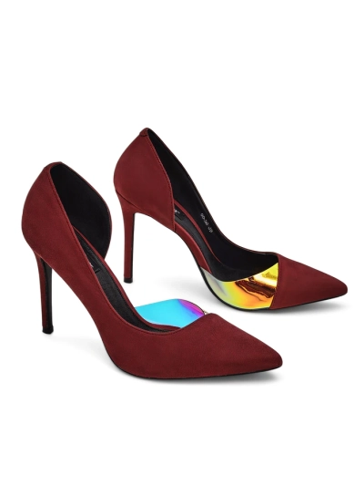 Royalfashion Women's pumps with a bow and holographic insert Dremtru