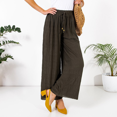 Loose green knitted palazzo trousers - Clothing